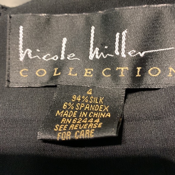 Nicole Miller Collection Black & White Printed Silk Dress Size 4 - Picture 8 of 10